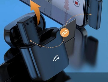 2 беспроводных петличных микрофона Spacetronik для iPhone Lightning + чехол
