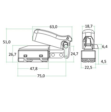 Włącznik wyłącznik szlifierki kątowej Dewalt DWE490 DWE492GK DWE