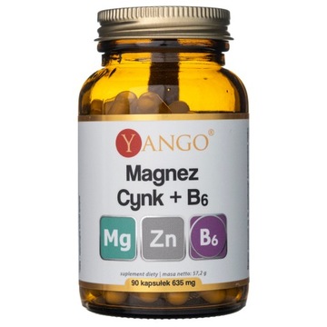 Yango Magnez Cynk Witamina B6 Zdrowe Kości 90 kaps