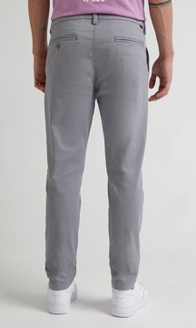 Lee SLIM CHINO Grey Chetopa Twill SZARE ZWĘŻANE CHINOSY W31 L32