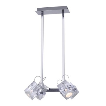 Żyrandol Wiszący Metalowy Cztery Reflektory Chrom