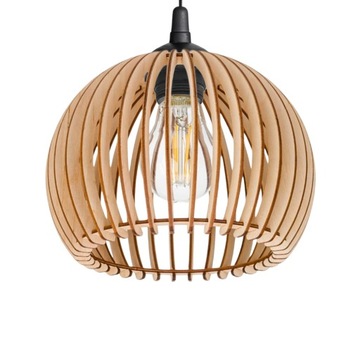 СТИЛЬНЫЙ ПОТОЛОЧНЫЙ ПОДВЕСНОЙ СВЕТИЛЬНИК СВЕТОДИОДНАЯ ЛЮСТРА В БОХО ДЕРЕВЯННЫЙ ШАР 1 x E27