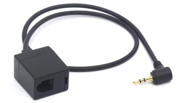 ADAPTER 2,5 mm męski na RJ9 RJ22 KĄTOWY 4P4C CZARNY 40cm TOMOST