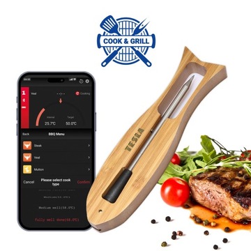 Bezprzewodowa Smart Sonda Temperatury TESLA Cook BBQ100