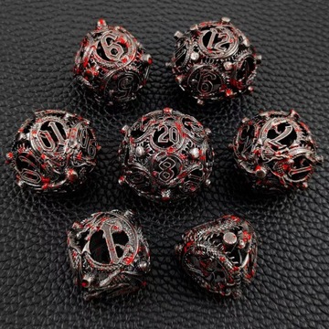 ŁOWCY SMOKÓW ZESTAW 7 METALOWYCH KOŚCI KOSTEK RPG