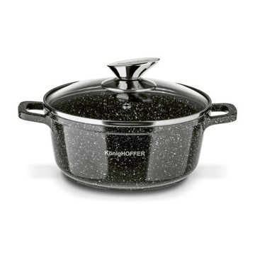 Ceramiczny GARNEK INDUKCJA marmurkowy GARNEK non stick Z POKRYWKĄ 1,7L