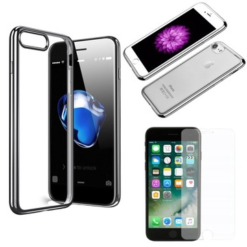 ETUI DO IPHONE 7/8 PLUS CASE OBUDOWA KOLORY PLECKI + SZKŁO HARTOWANE 9H