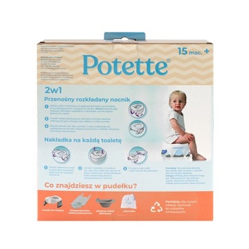 Горшок Potette для детей - многофункциональный набор 2в1 + бело-розовые вставки