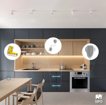 Zabezpieczenia Szafek Mebli Blokady Szuflad Drzwi Zabezpieczenie Zamek 6szt