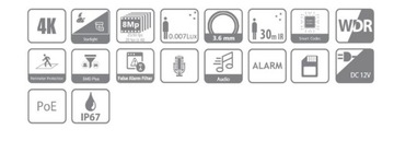 IP-камера Dahua IPC-HFW3841E-AS-0360B 8Mpx