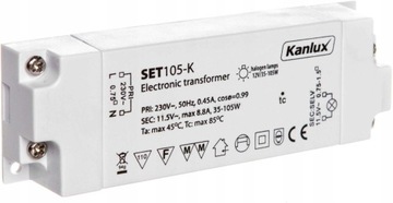 TRANSFORMATOR ELEKTRONICZNY DO HALOGENÓW 105W 12V
