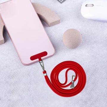 Smycz do telefonu Nylon Uniwersalna czerwona