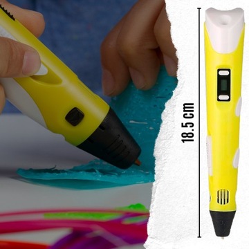 НАБОР 3D РУЧКИ ДЛЯ ДЕТЕЙ ПРИНТЕР MAGIC PEN + PLA КАРТРИДЖИ 200 МЕТРОВ