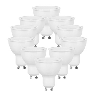 10x ŻARÓWKA LED GU10 8W BIAŁA CIEPŁA 3000K MOCNA NIEMRUGAJĄCA