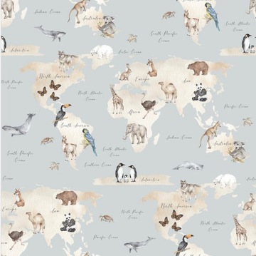 Pieluszka bambusowa Mapa świata