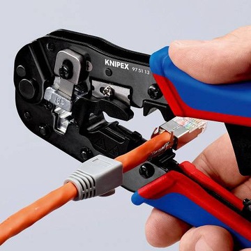 Zaciskarka do zagniatania złączek RJ typu Western RJ45 8-stykowych KNIPEX