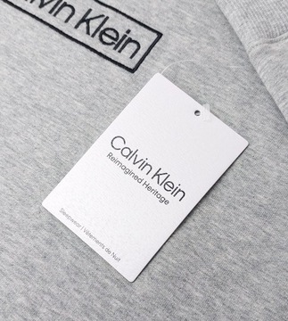 Bluza męska Calvin Klein Oversize Bluza Sportowa Szara Bawełniana r. M + Na