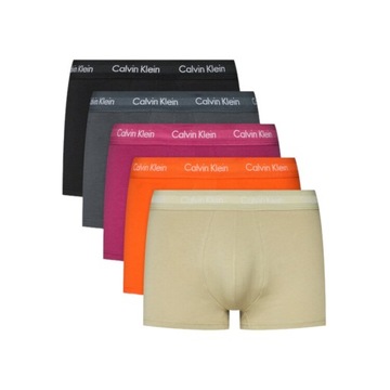 CALVIN KLEIN BOKSERKI MĘSKIE LOW RISE TRUNK 5PK WIELOKOLOROWE r.L