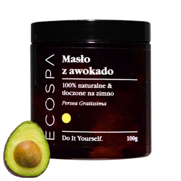 NATURALNE MASŁO Z AWOKADO NIERAFINOWANE DO CIAŁA NAWILŻANIE 100 G ECOSPA