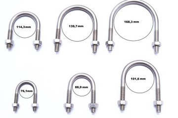 РЕЗКИ ТРУБ DN100 114,3 мм 4 ДЮЙМА M10 A2 ЗАЖИМ UBOLT INOX