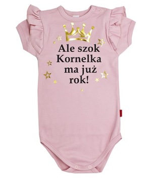 Body dziecięce Ale szok BRUDNY RÓŻ z falbanką r92