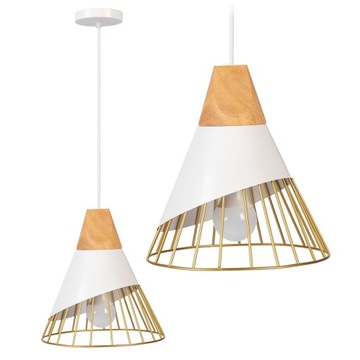 LAMPA SUFITOWA WISZĄCA SCANDI DRUCIANA BIAŁA METAL APP226