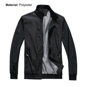 Bomber Jacket Men Solid Casual Spring Autumn Outer