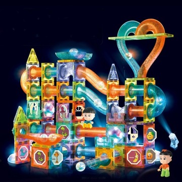 СВЕТЯЩИЕСЯ МАГНИТНЫЕ БЛОКИ НАБОР СВЕТЯЩИХСЯ МАГНИТНЫХ ДОРОЖКИ XXL 202 шт.