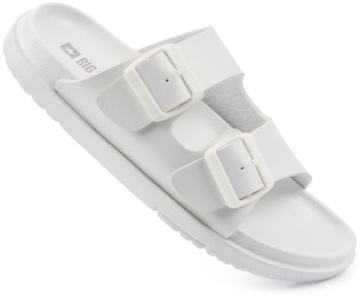 BIG STAR DAMSKIE KLAPKI CASUALOWE Z KLAMRAMI NA BASEN PLAŻĘ BIAŁE r. 38