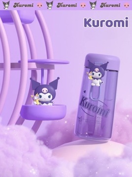 Бутылка для воды Sanrio Kawaii Kuromi Cinnamoroll, 350 мл, прозрачная соломенная трита