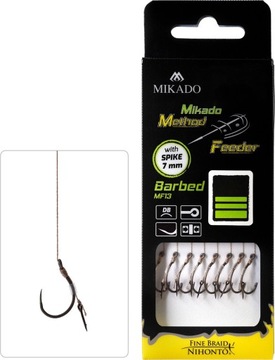 MIKADO PRZYPON MF Z IGŁĄ hak bez zadziora nr 12 plecionka: 0.12mm/10cm - op