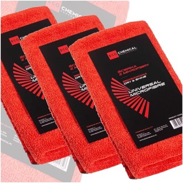 MIKROFIBRA ŚCIERECZKA 40x40cm BEZSZWOWA CZERWONA ECOCHEMICAL ZESTAW 3 SZT