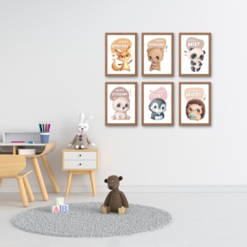 НАБОР КАРТИН ДЛЯ ДЕТСКОЙ КОМНАТЫ, 6X ПОСТЕРЫ А4