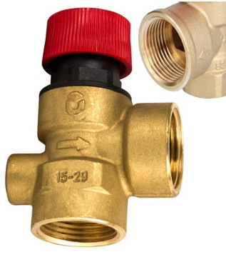 ZAWÓR BEZPIECZEŃSTWA DO C.O 1,5 BAR 3/4x3/4 GW