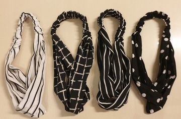 ZESTAW 4x OPASKA TURBAN NA GUMCE LETNIE WZORY LATO