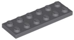 LEGO PŁYTKA 2X6 CIEMNOSZARA NR 3795 ZA 10 SZT