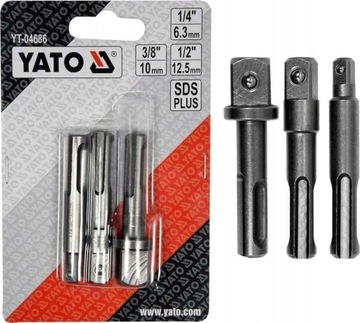 YATO ADAPTERY SDS-PLUS DO NASADEK 1/4 3/8 1/2 3szt