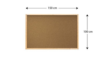 ПРОБКОВАЯ ДОСКА ДЕРЕВЯННАЯ РАМА 150х100 + ШПИЛЬКИ