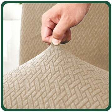 НАБОР ИЗ 6 ШТ. ЧЕХОЛЫ ЧЕХОЛ НА СТУЛ БЕЖЕВЫЙ ЭЛАСТИЧНЫЙ ПЛОТНЫЙ ЖАККАРД