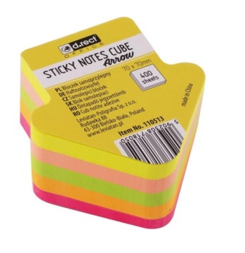 САМОКЛЕЙКИ ДЛЯ ЗАПИСОК 70х70ММ 400К НЕОНОВОЕ СЕРДЦЕ