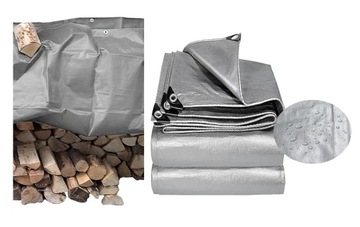 PLANDEKA MOCNA GRUBA 3x5m SREBRNA