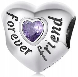 charms małe serce Best friends przyjaciel Forever love srebro 925