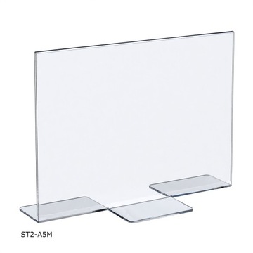 A5 Menu Stojak dwustronny z Plexi typ T na Cenę /M ramka ekspozytor