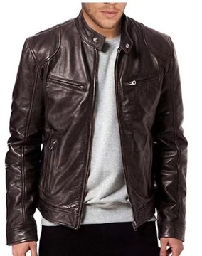 Классическая мужская мотоциклетная куртка из искусственной кожи