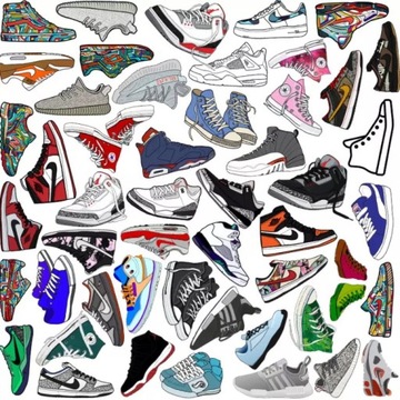 Кроссовки ICONIC NIKE MIX НАКЛЕЙКИ STICKERBOMB ДОПОЛНИТЕЛЬНЫЕ НАКЛЕЙКИ 80 шт.