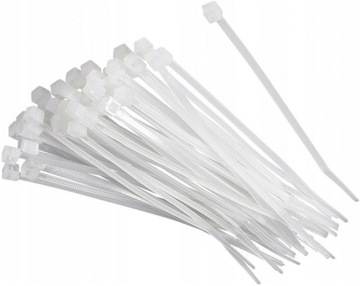 Opaska taśma kablowa biała 4,8 mm x 200 mm - 100 szt.