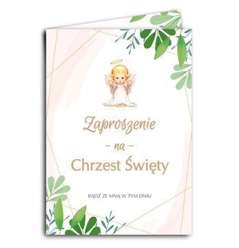 Zaproszenie ZAPROSZENIA NA CHRZEST Święty + Kopert