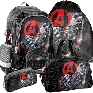 PLECAK SZKOLNY AVENGERS CHŁOPIĘCY MARVEL KOMPLET 4elem.