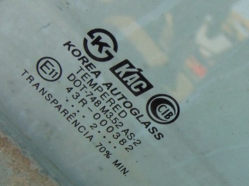 HYUNDAI SANTA FE I 02R SKLO (OKNO) DVEŘE PŘEDNÍ PRAVÝ