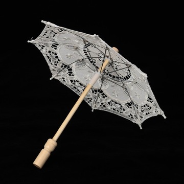 KORONKOWY Z BEZOWY KORONKI REKWIZYT DO PARASOLA